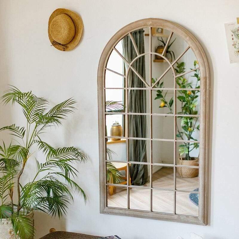 Shop 0 Wall Old Design Mirror Large Wicker Frame Nordic Aesthetic Door Mirror Retro Decorative Vintage Miroir Mural Livingroom HX50DM Mademoiselle Home Decor